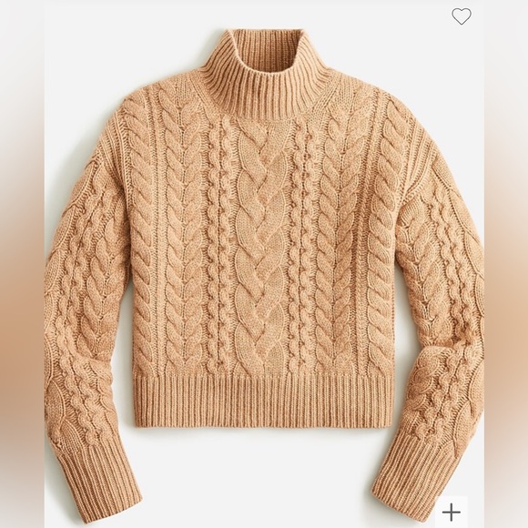 J. Crew Sweaters - New JCrew Cashmere cropped cable-knit turtleneck sweater